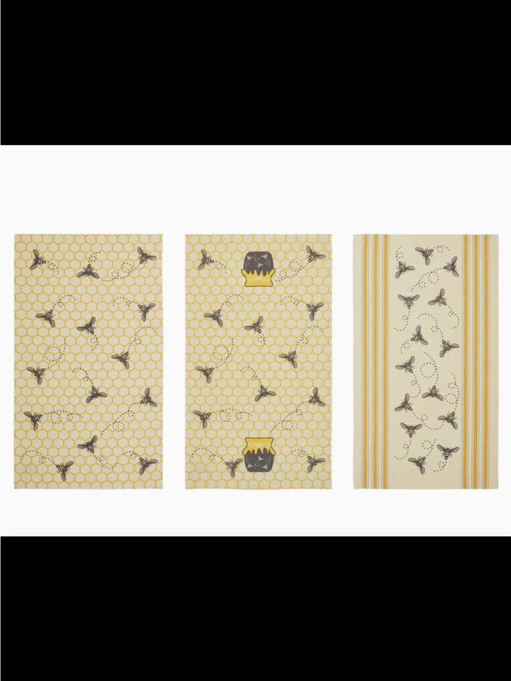 Buzzy Bee Honey Bee Kitchen Towels. Set of 3. - Picture 2 of 8
